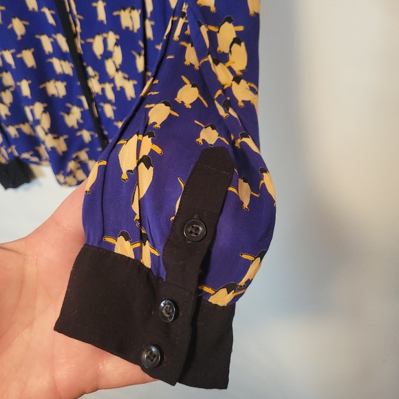 Maeve Penguin Patterned Button-Up Shirt - Picture 9 of 16